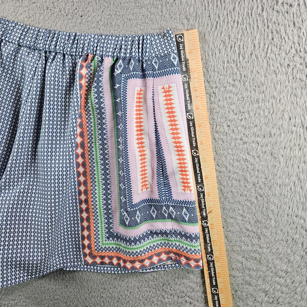 Gianni Bini Shorts‎ Women Small Colorful Geographic Side Zip Elastic Waist